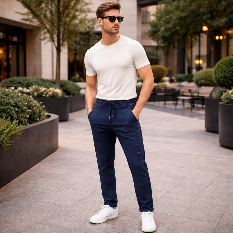 Relaxed Fit joggers with 4-Way Ultra-Stretch Lycra.
